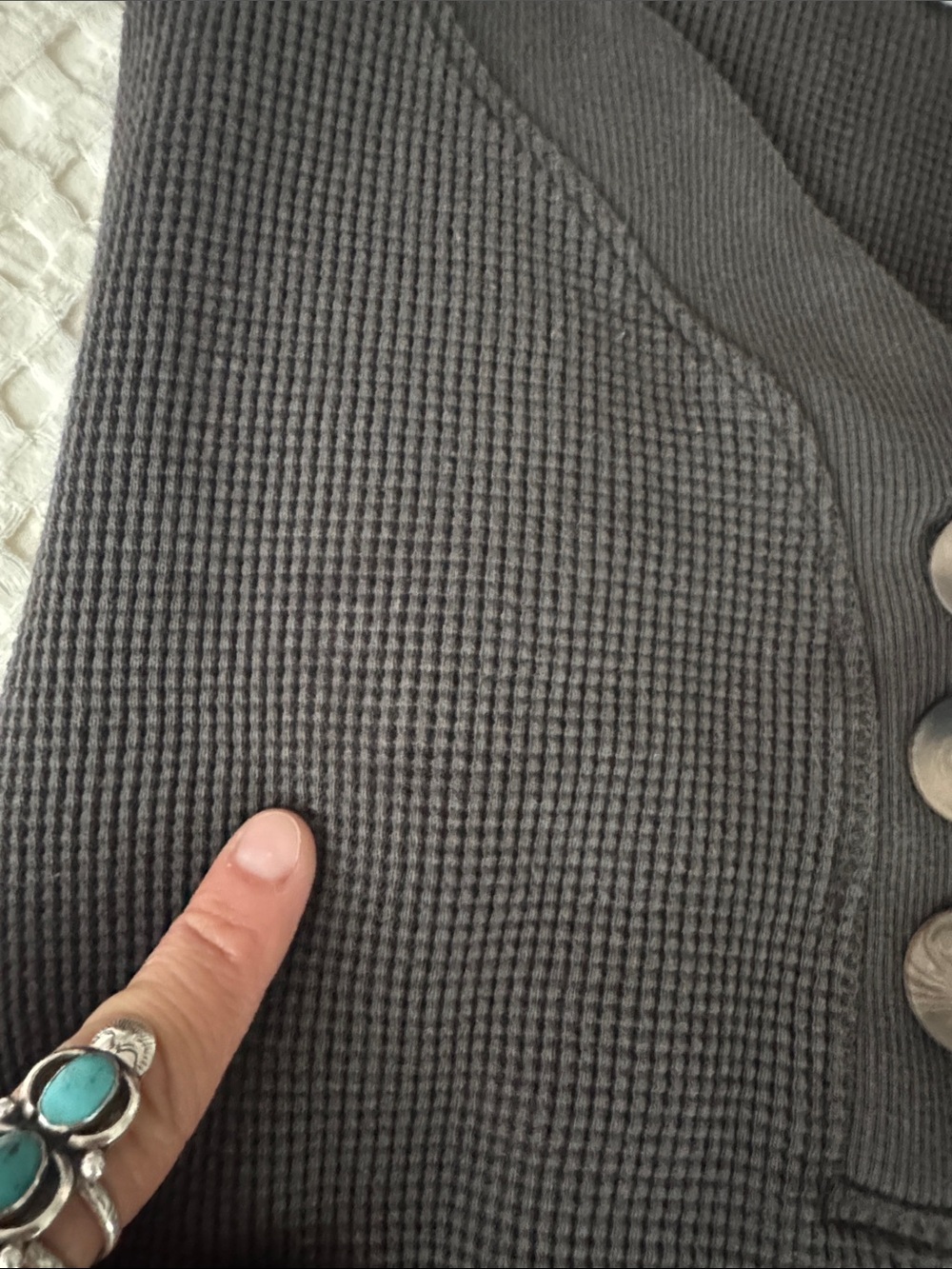 Pact Classic Waffle Top - Charcoal Gray - Picture 2 of 3